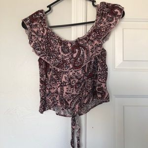Cropped off the shoulder top